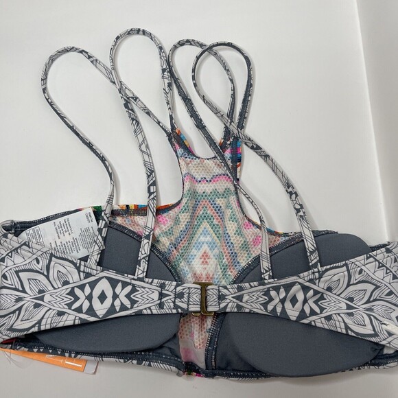 Rip Curl Women's Junior's  Surf Strappy Back Bikini Top SwimSuit Sz M Colorful - Picture 4 of 8